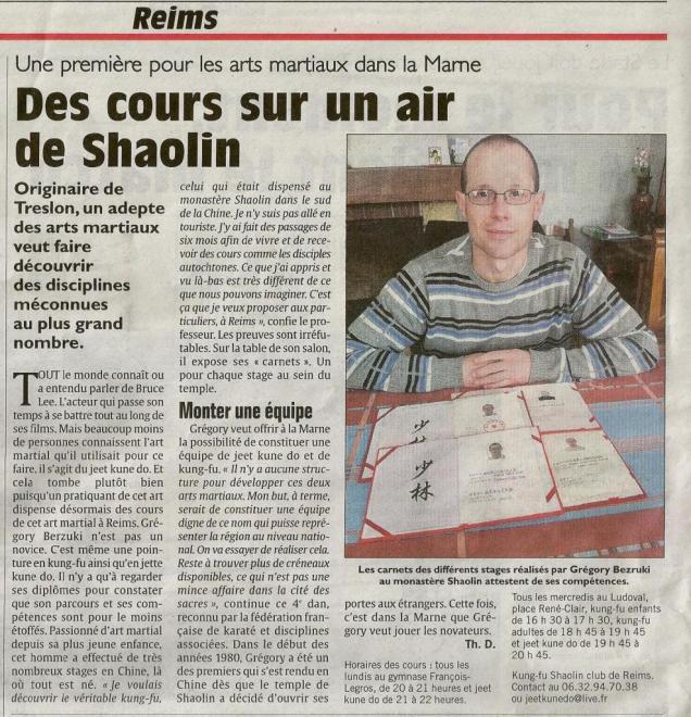 Article paru dans l'Union - 23 janvier 2013